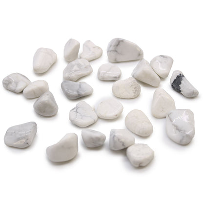 Sachet de 24 pierres roulées d'Afrique - Howlite Blanche