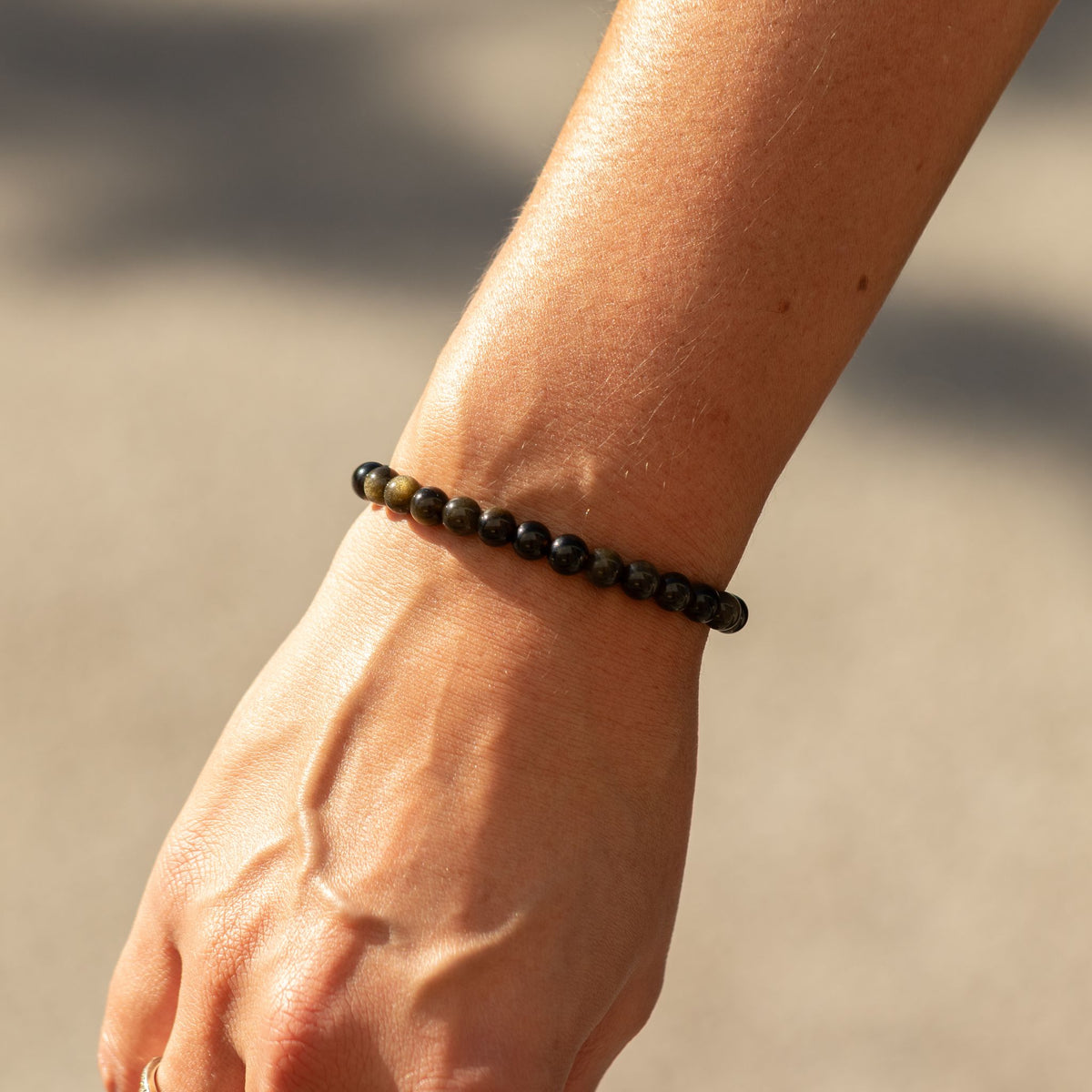 Bracelet Obsidienne Dorée — Perles de 6 mm - photo 4