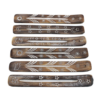 Porte-Encens Bois Blanchi - Artisanal Inde Simple – photo 2