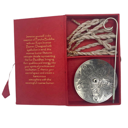 Encens Corde Pancha Buddha + Porte-Encens Argenté – photo 4