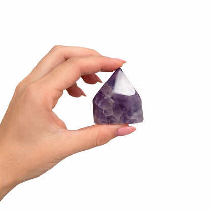 Pointe polie en Améthyste qualité A (lot de 5 à 6 pièces)
