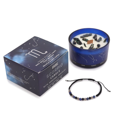 Bougie Zodiaque Scorpion avec Bracelet — Obsidienne & Café Noir - photo 4