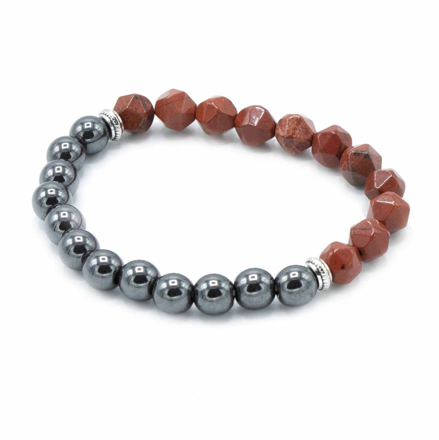 Bracelet magnétique en pierres facettées - Jaspe Rouge - photo 2