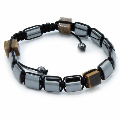 Bracelet Hématite Magnétique Œil de Tigre - Shamballa Unisexe – photo 2