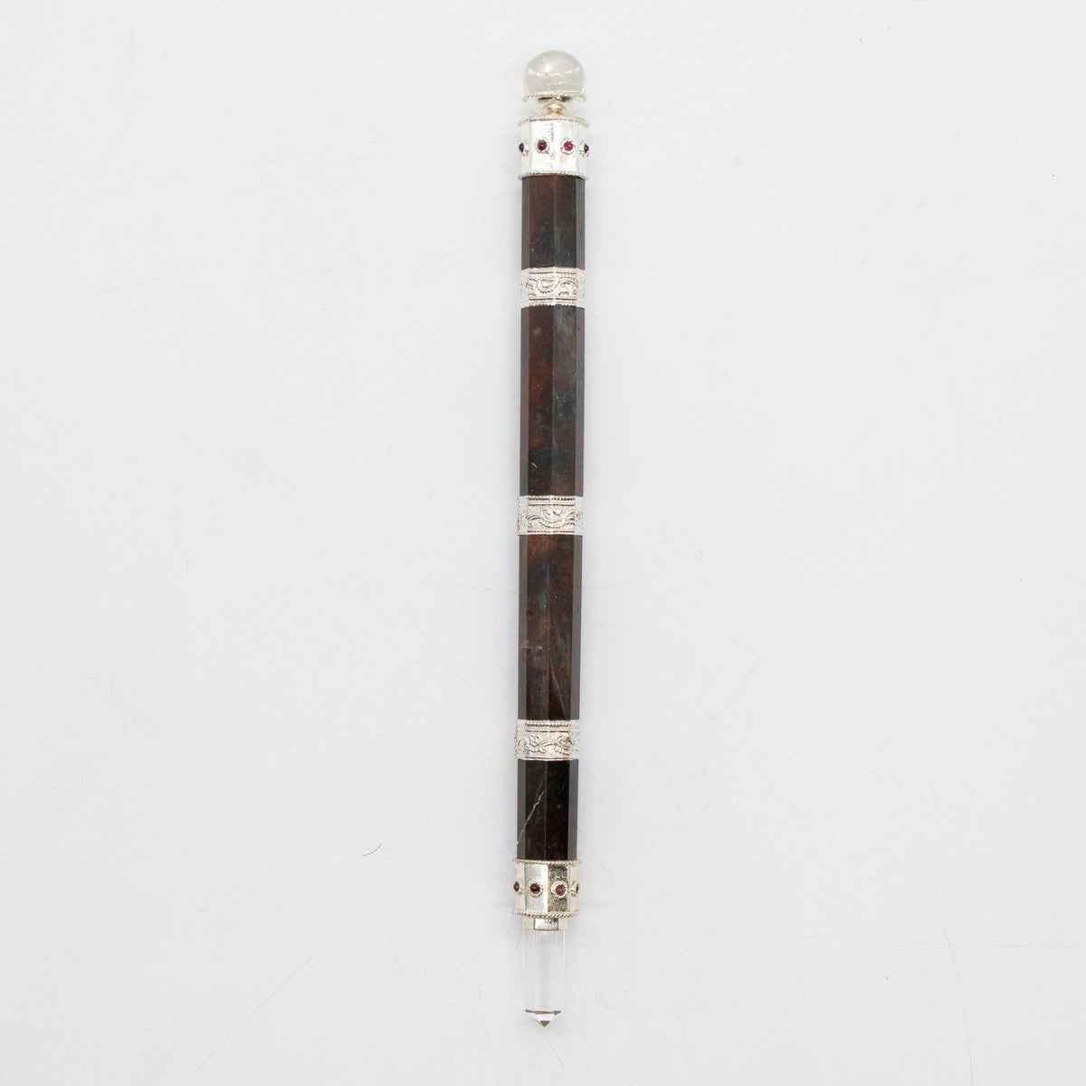 Baguette en Jaspe fantaisie à boule de cristal - 26 cm