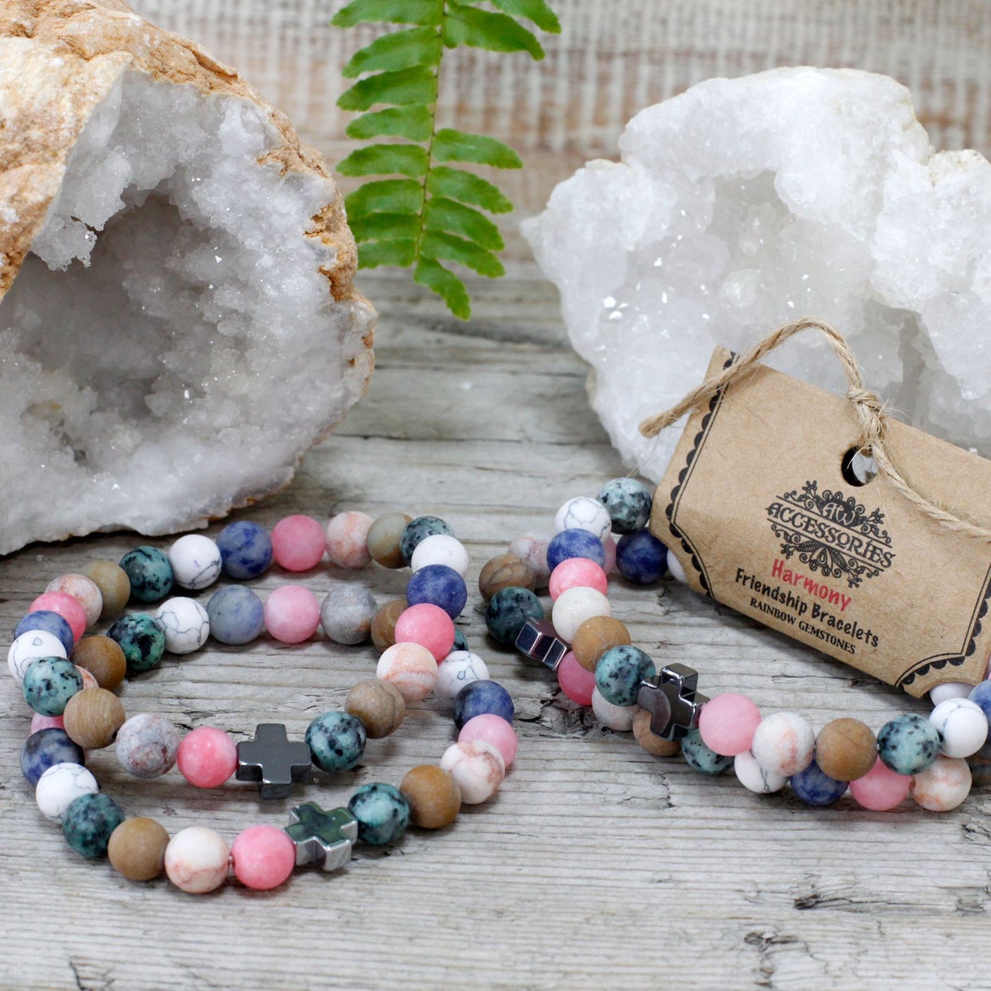 Lot de 2 bracelets d'amitié - Pierres Arc-en-Ciel - photo 4