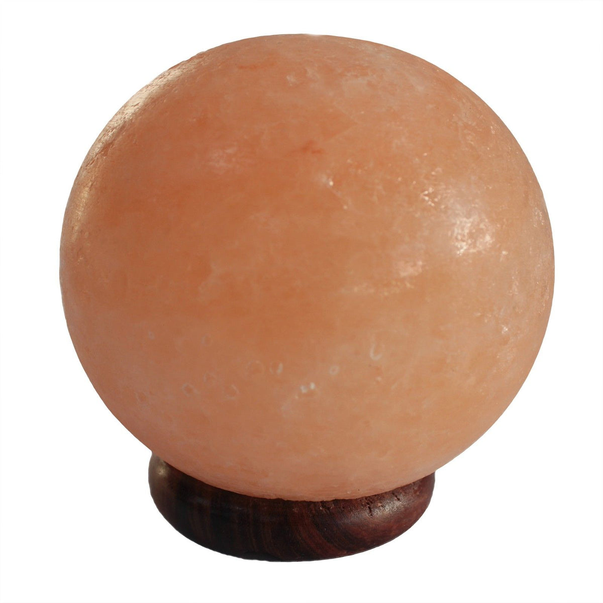 Lampe de sel de l'Himalaya boule sur grand socle en bois