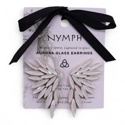Boucles d'Oreilles Ange Ailes – Verre Vintage & Acier