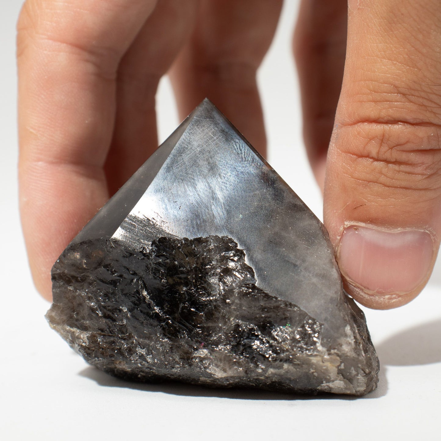 Pointe polie en Quartz fumé (lot de 5 à 6 pièces)