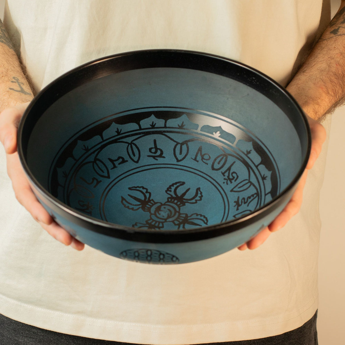 Bol Chantant en Aluminium — Double Dorje Bleu — 27 cm - photo 7