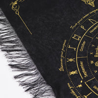 Pendule Divination — Tissu Soleil Sorcière Noir & Or