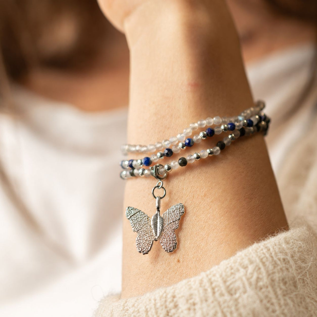 Bracelets Nymphe Aurore Boréale — Labradorite, Lapis & Obsidienne - photo 4