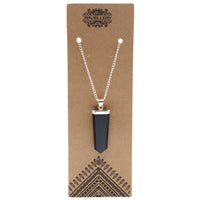 Gemstone Flat Pencil Pendant - Black Agate - photo 2