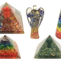 Orgonite Pyramid - Seven Chakra Flower of Life - 70 mm