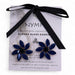 Boucles d'Oreilles Fleurs Verre Vintage - Bleu Royal