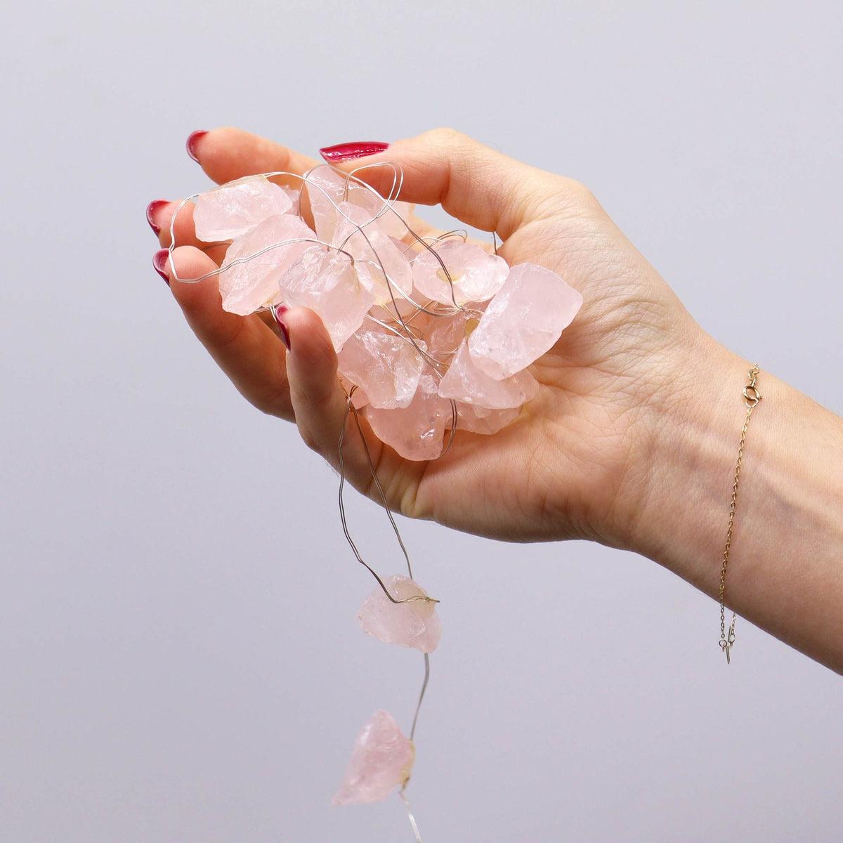 Guirlande Lumineuse en Quartz Rose Brut — USB — 227 cm - photo 5