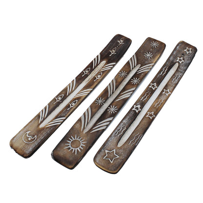 Porte-Encens Bois Blanchi - Artisanal Inde Simple