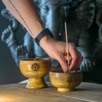 Small Ritual Bowl Incense Cone Holder 11x6.cm - (asst esoteric)