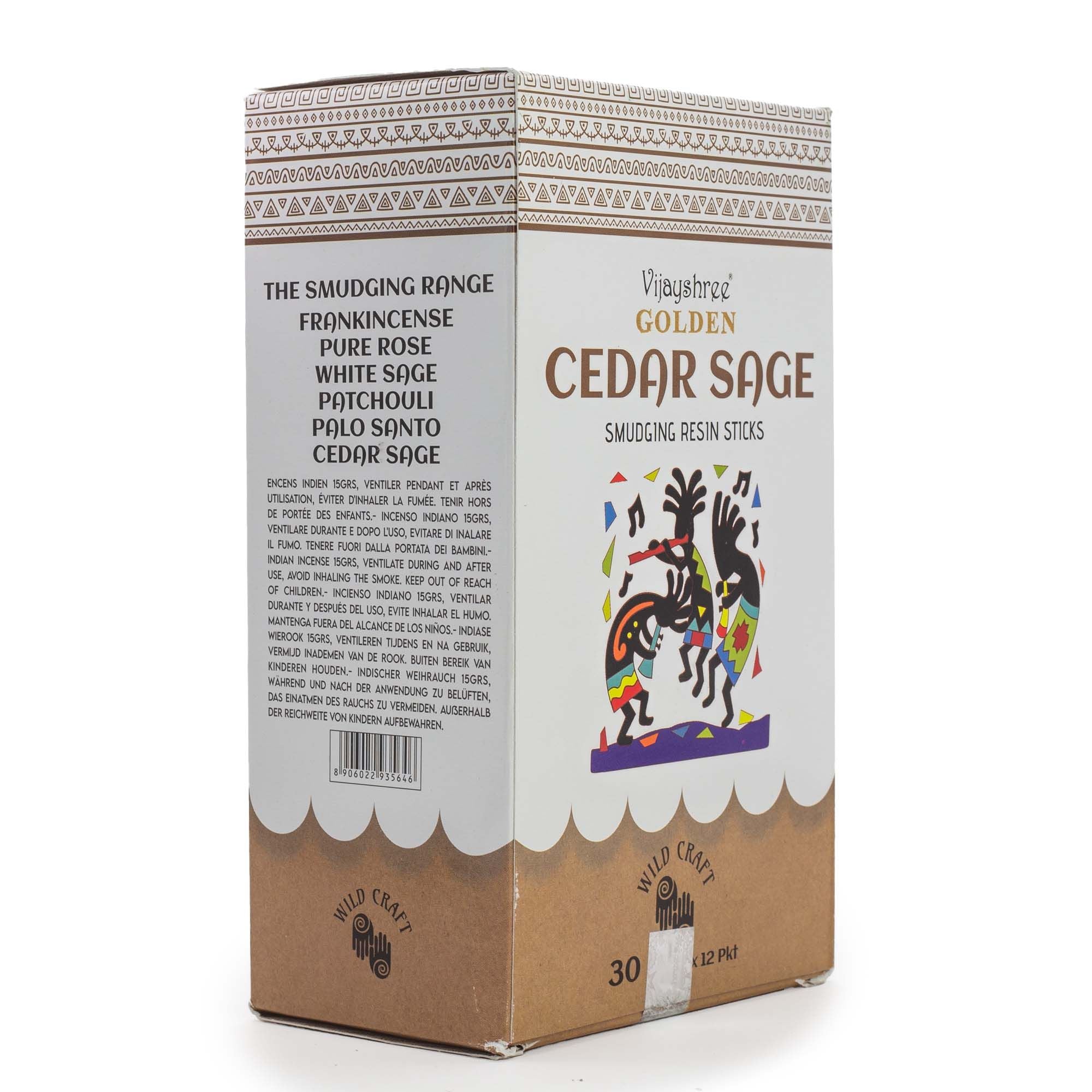 30g Golden Cedar Sage Smudging Resin Sticks (6s)