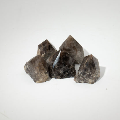 Pointe polie en Quartz fumé (lot de 5 à 6 pièces)