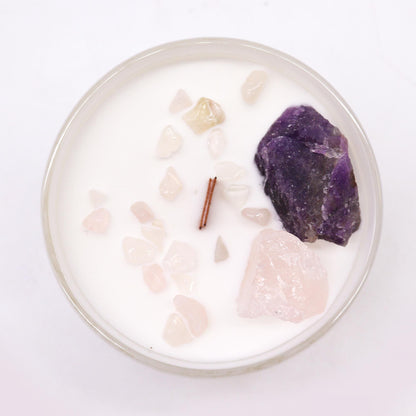 Bougie Chakra du Troisième Œil — Améthyste & Quartz Rose - photo 5