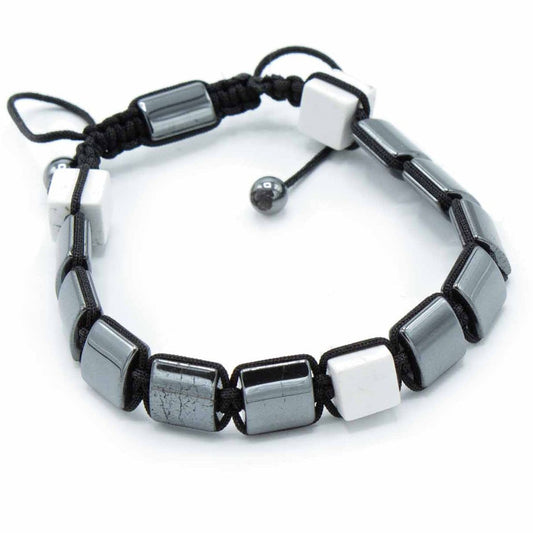 Bracelet Jaspe Blanc & Hématite - Force & Protection – photo 2