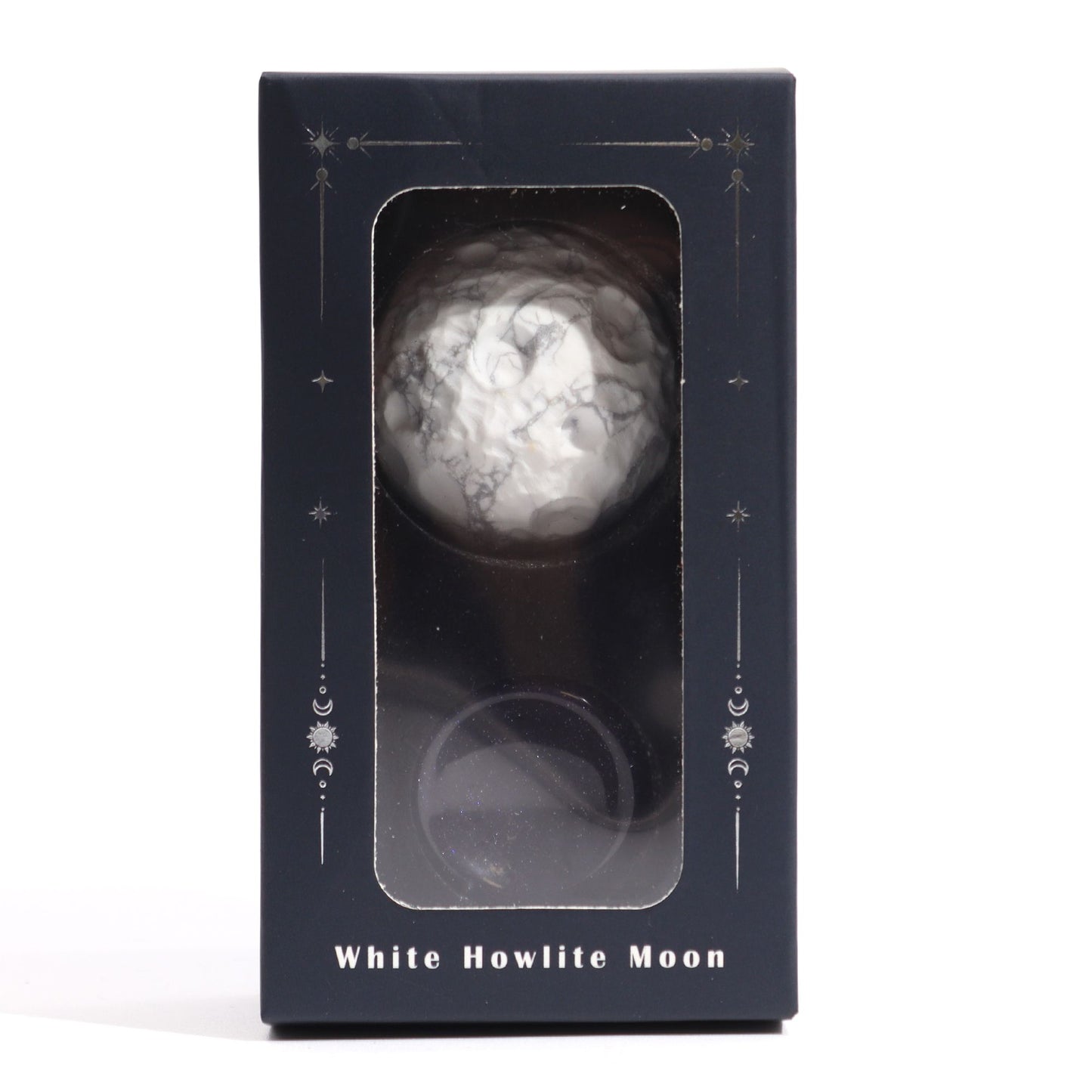 Planète en Howlite Blanche sur support pierre du soleil (40 mm) - photo 4