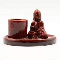 Porte-Encens Bouddha Céramique - Rouge Terre Méditation – photo 2