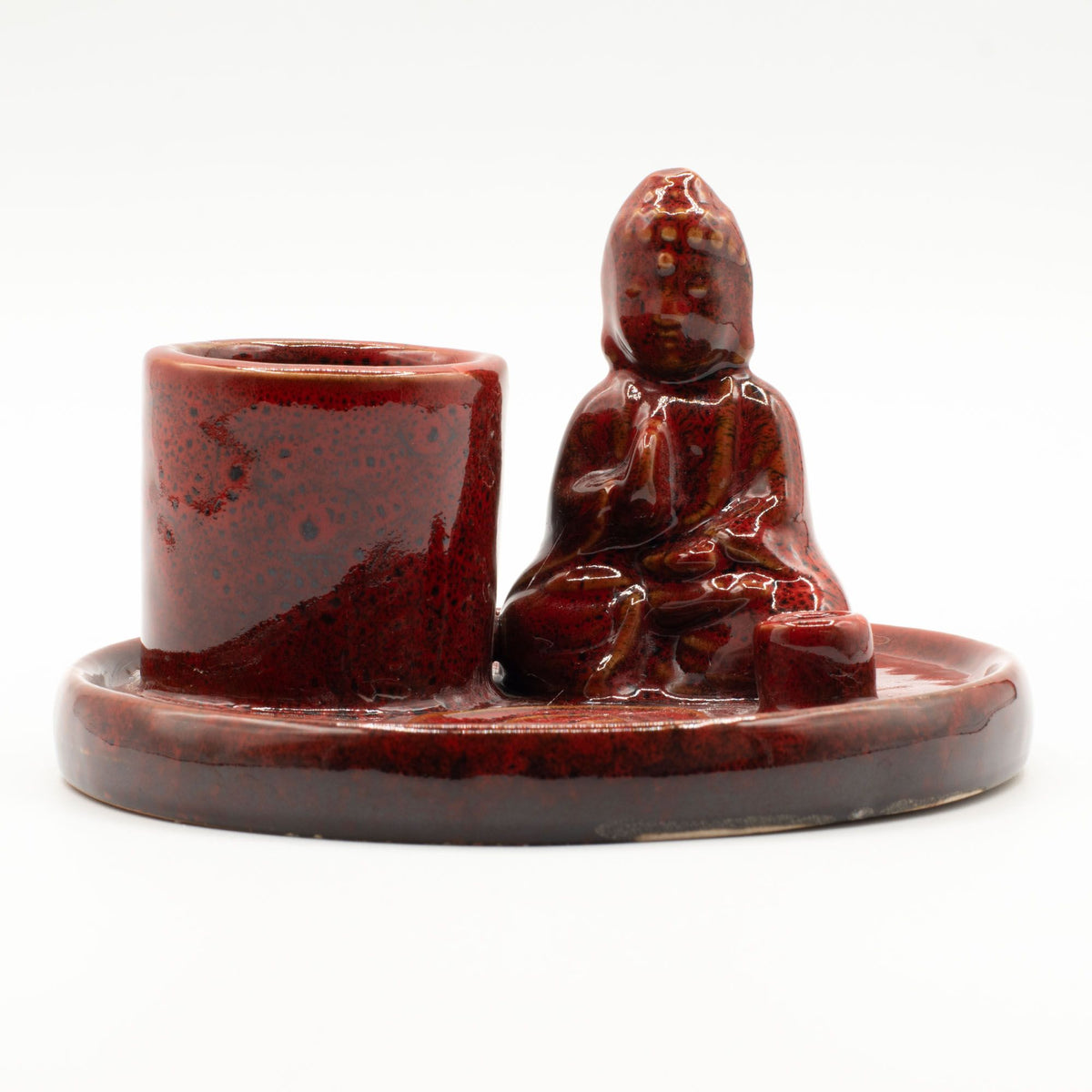 Porte-Encens Bouddha Céramique - Rouge Terre Méditation – photo 2