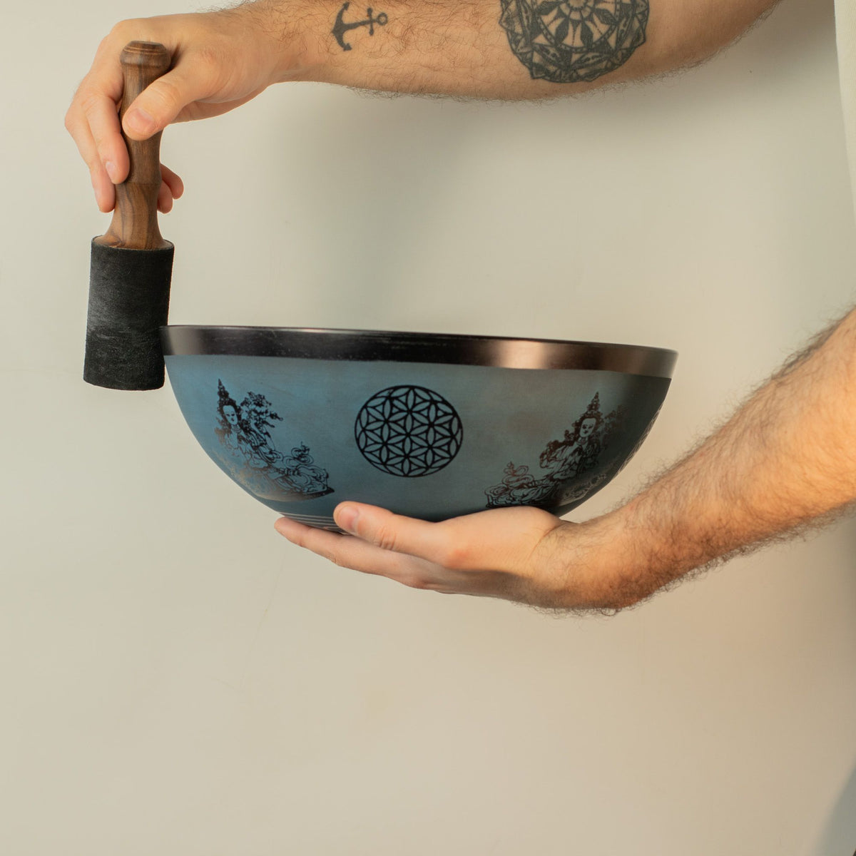 Bol Chantant en Aluminium — Double Dorje Bleu — 27 cm - photo 6