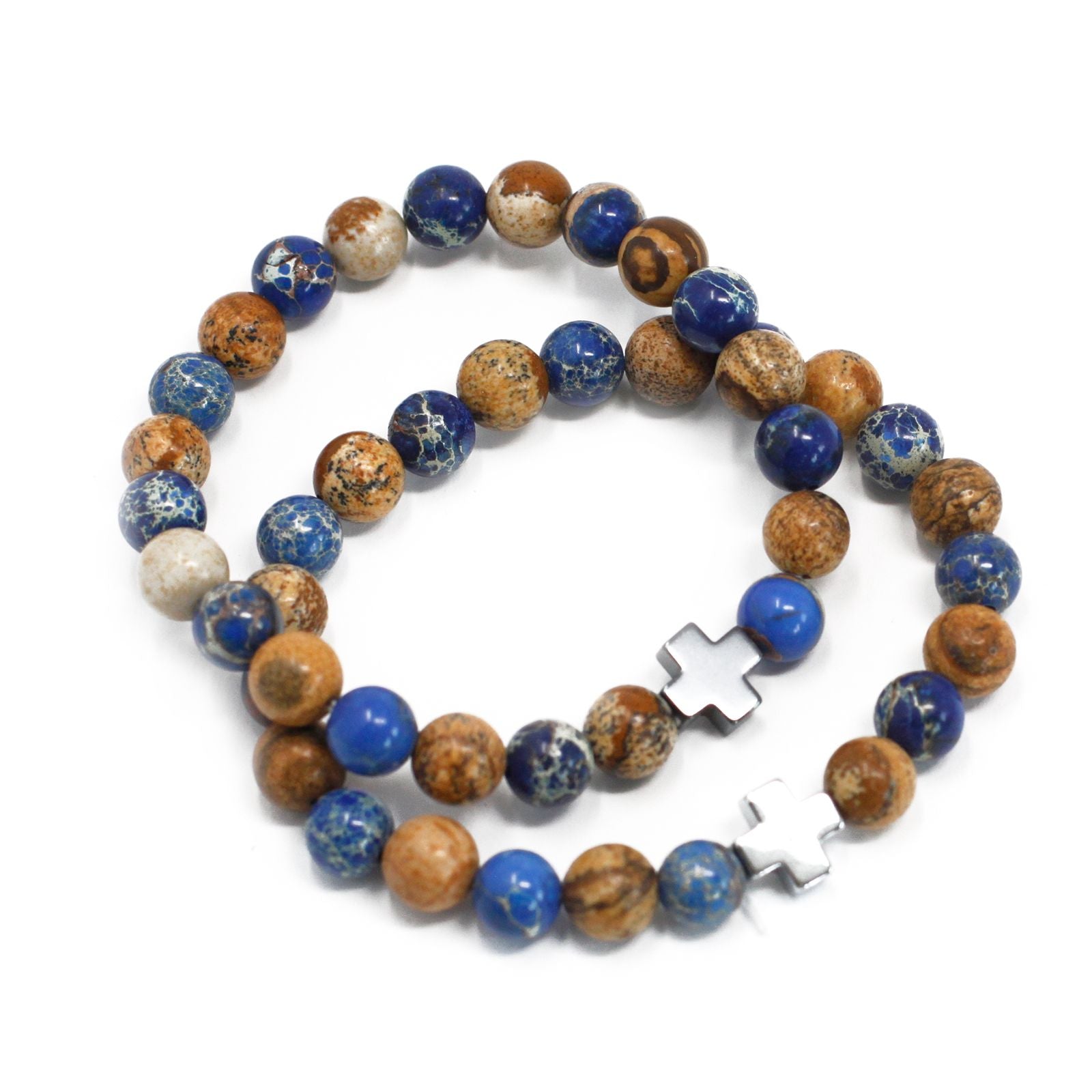 Lot de 2 bracelets d'amitié - Jaspe Paysage - photo 2