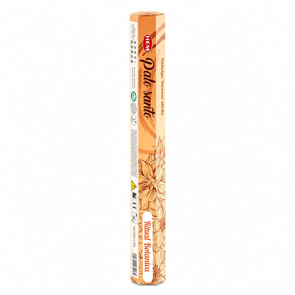 Boîte hexagonale orange d'encens HEM Palo Santo de la gamme Ritual Botanica
