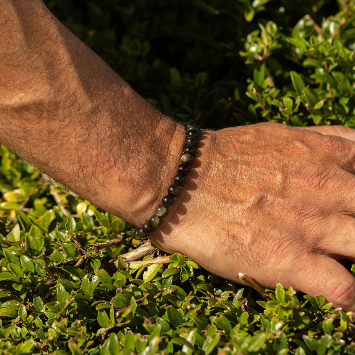 Bracelet Obsidienne Dorée — Perles de 6 mm - photo 3