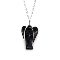 Pendentif Ange Gardien - Agate Noire