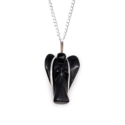 Pendentif Ange Gardien - Agate Noire