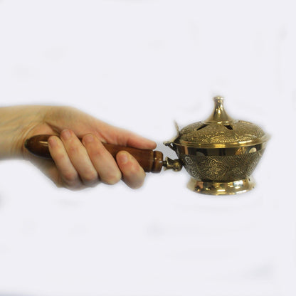 Brûleur d'Encens Laiton Gravé - Résines & Cônes – photo 2