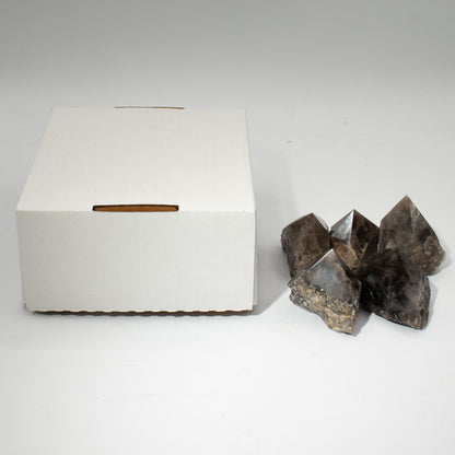 Pointe polie en Quartz fumé (lot de 5 à 6 pièces)