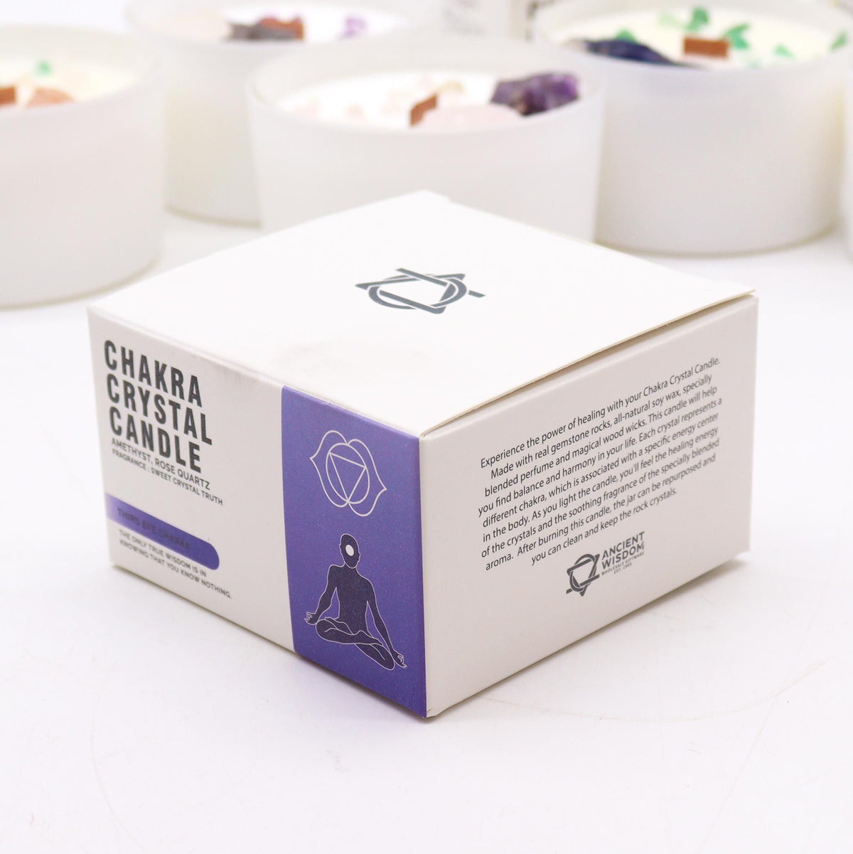 Bougie Chakra du Troisième Œil — Améthyste & Quartz Rose - photo 4