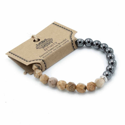 Bracelet magnétique en pierres facettées - Jaspe Paysage