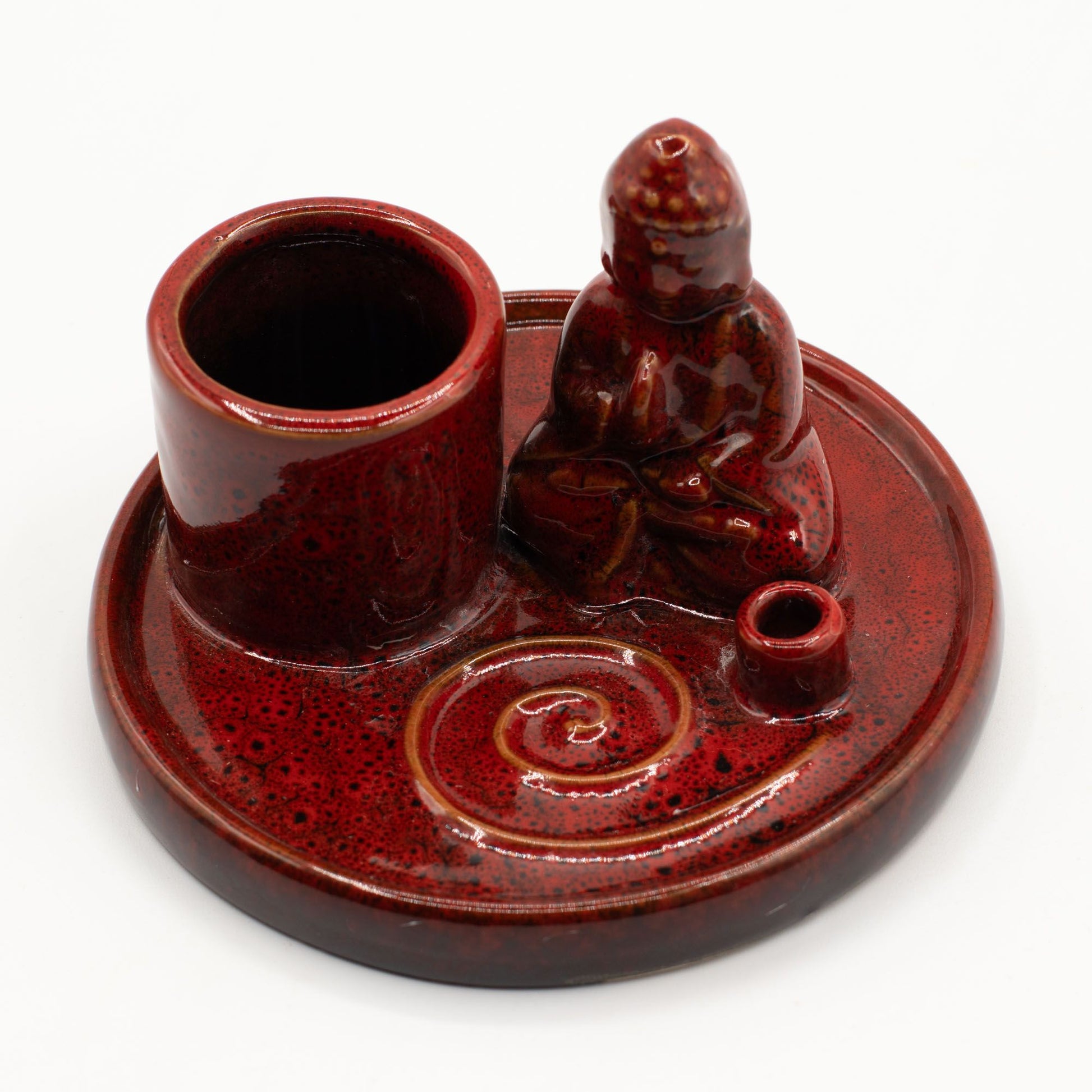 Porte-Encens Bouddha Céramique - Rouge Terre Méditation – photo 4