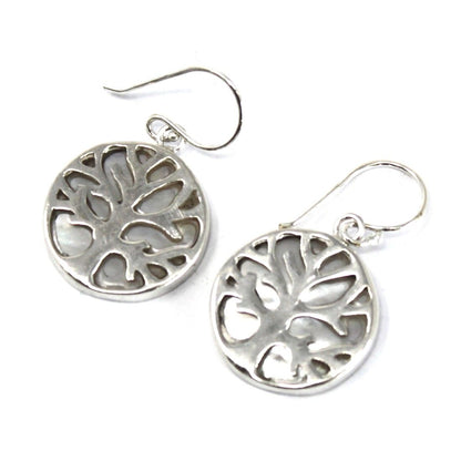 Boucles d'oreilles Arbre de Vie en nacre — Tatum Cristal