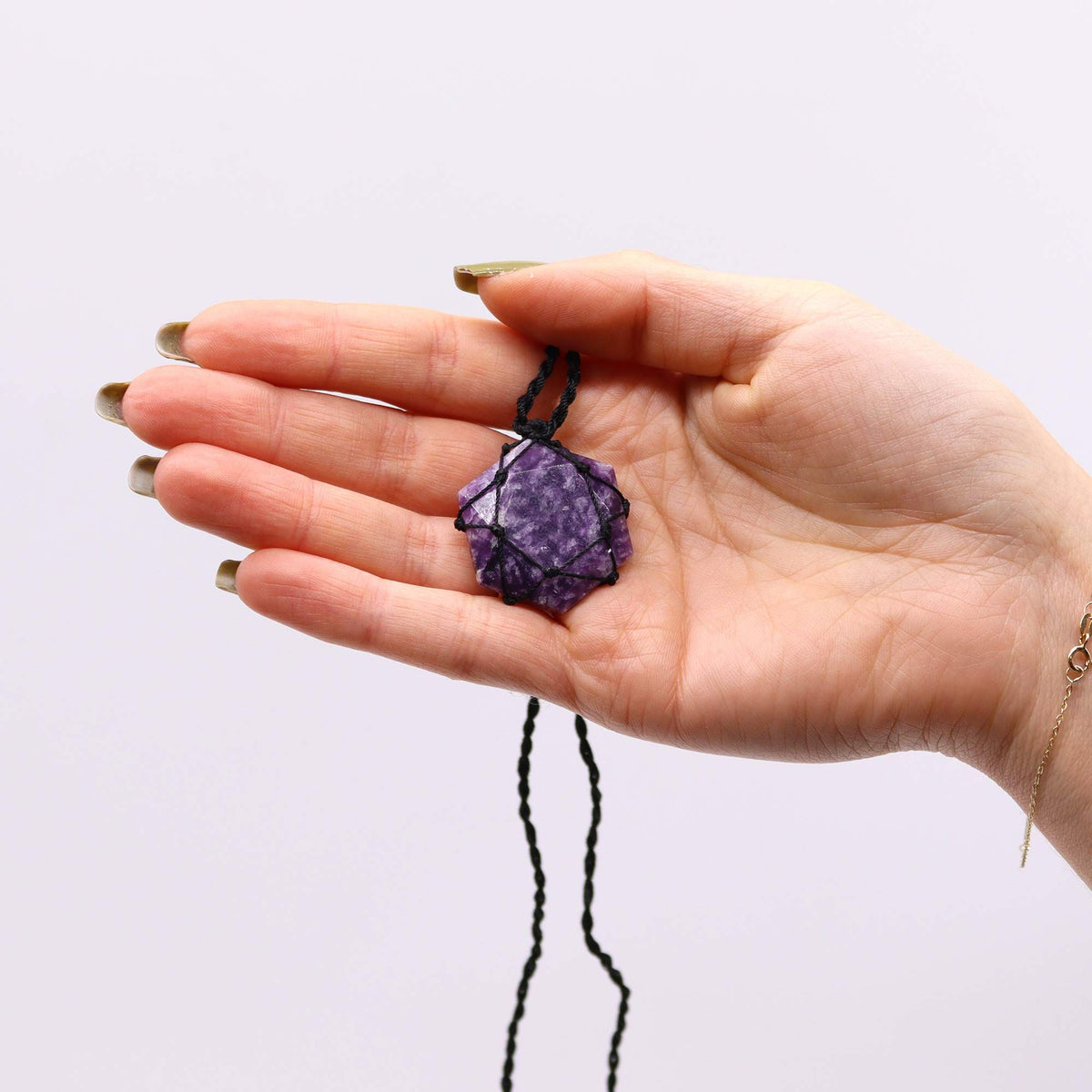 Pendentif Lépidolite Hexagone - Apaisement & Équilibre – photo 2