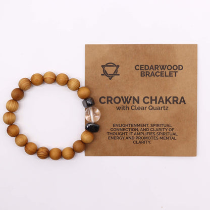 Jonc Chakra couronne en bois de cèdre - Cristal de Roche - photo 2