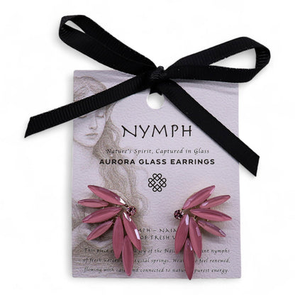 Boucles d'Oreilles Verre Rose Vintage - Fée Naïade – photo 3