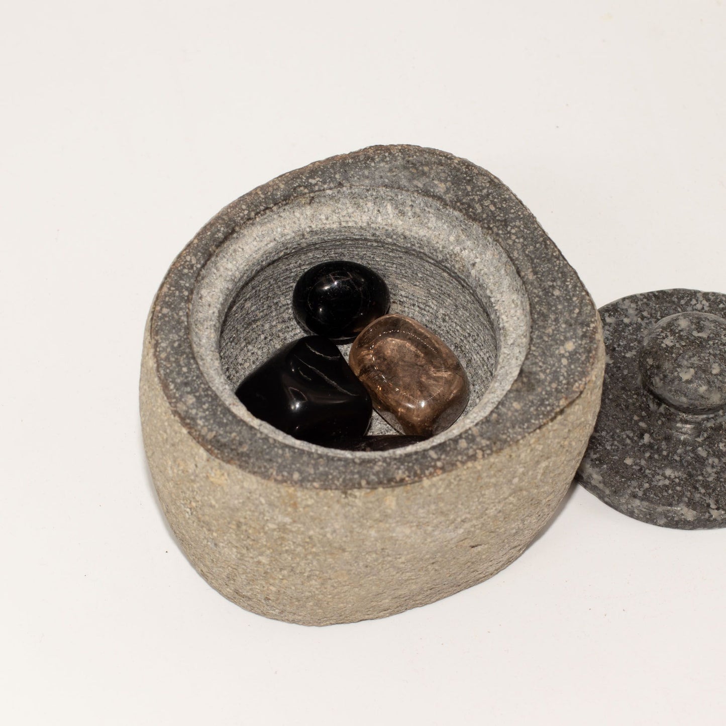 Pot en Riverstone Naturel — Couvercle Pierre 9×7cm – photo 4
