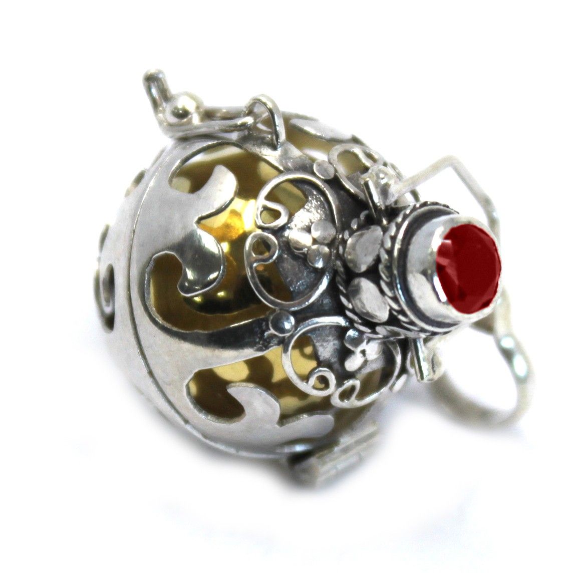 Clochette Ange Argent 925 Bali 18mm — Pendentif Artisan – photo 3