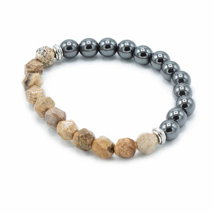 Bracelet magnétique en pierres facettées - Jaspe Paysage - photo 2