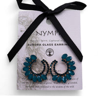 Boucles d'Oreilles Verre Teal Green - Loop Vintage – photo 4