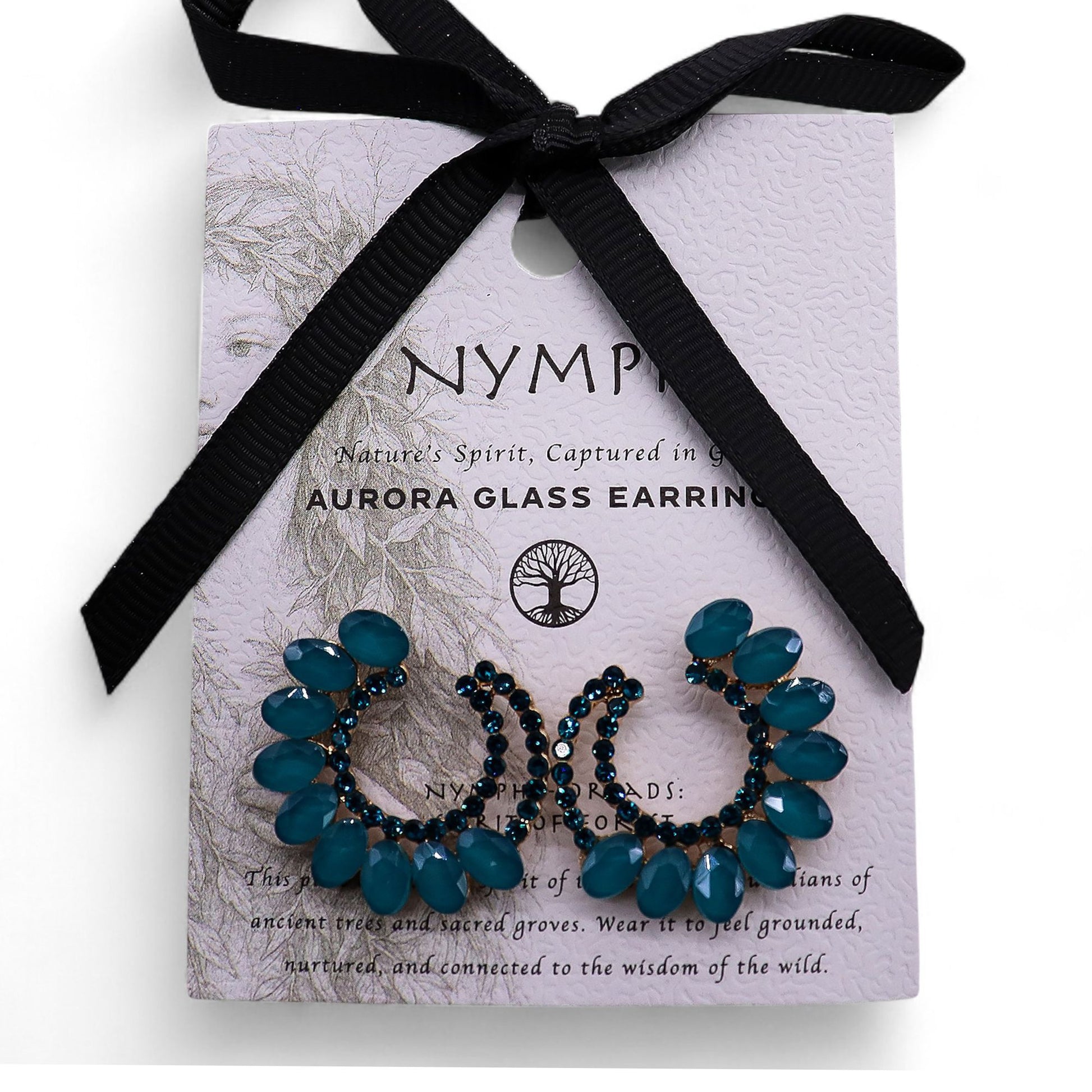 Boucles d'Oreilles Verre Teal Green - Loop Vintage – photo 4