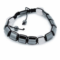 Bracelet Hématite Magnétique Shamballa - Cuboids Roses Unisexe – photo 2